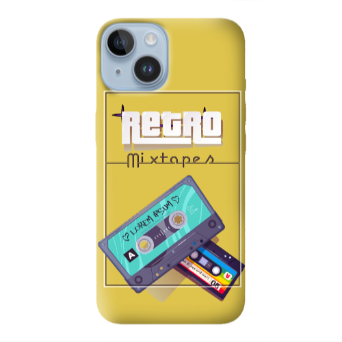 Apple iPhone 14 Plus Mixtapes Yellow Colored Silicone TPU Θήκη