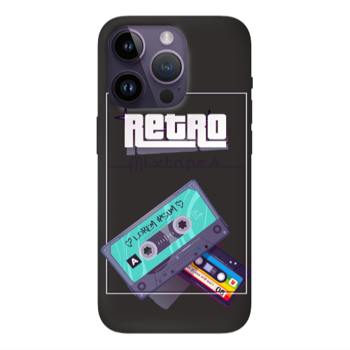 Apple iPhone 14 Pro  Mixtapes Black Colored Silicone TPU Θήκη