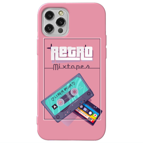 Apple iPhone 13 Pro Mixtapes Pink Colored Silicone TPU Θήκη