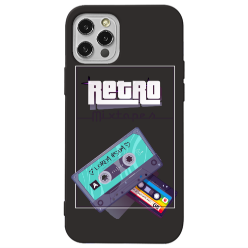 Apple iPhone 12 Pro Mixtapes Black Colored Silicone TPU Θήκη