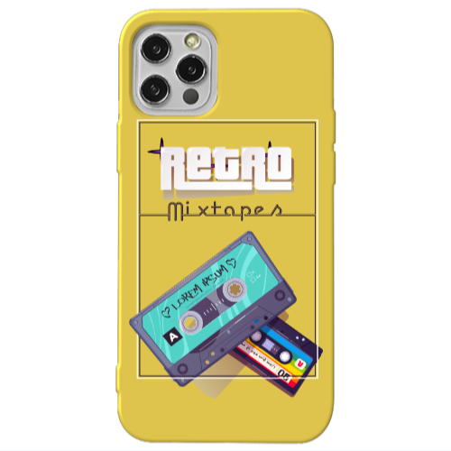 Apple iPhone 12 Pro Mixtapes Yellow Colored Silicone TPU Θήκη