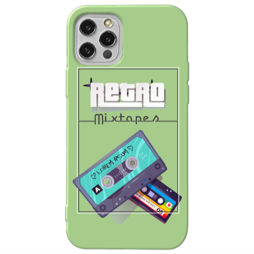Apple iPhone 12 Pro Mixtapes Light Green Colored Silicone TPU Θήκη
