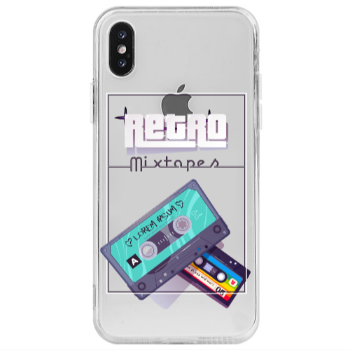 Apple iPhone Xs Max Mixtapes Transparent Silicone TPU Θήκη