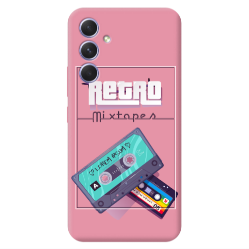 Samsung A54 Mixtapes Pink Colored Silicone TPU Θήκη