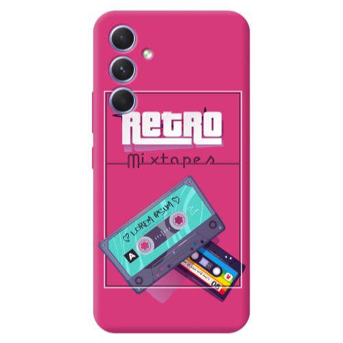 Samsung A54 Mixtapes Fuchsia Colored Silicone TPU Θήκη