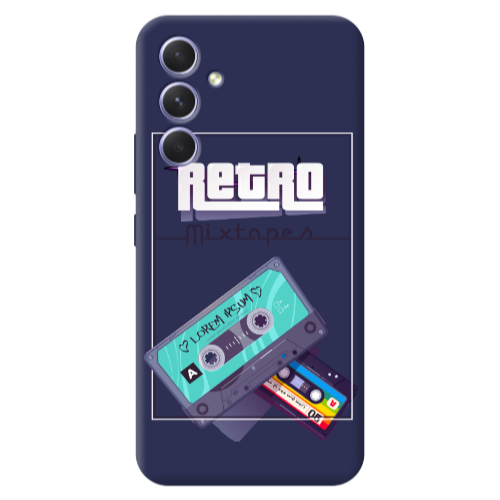 Samsung A54 Mixtapes Dark blue Colored Silicone TPU Θήκη