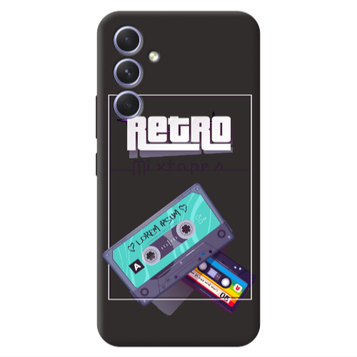 Samsung A54 Mixtapes Black Colored Silicone TPU Θήκη