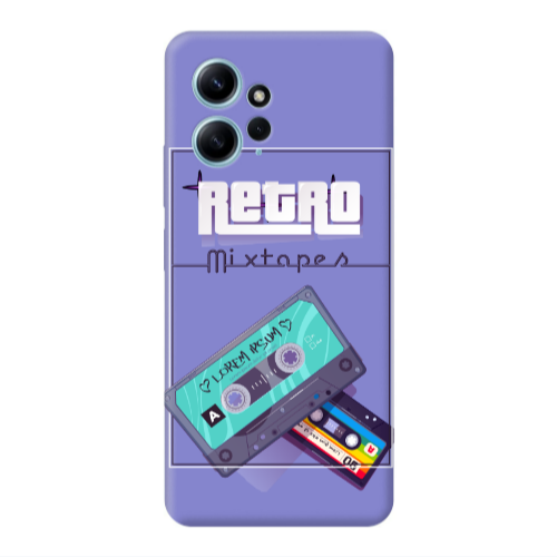 Xiaomi Redmi Note 12 4G Mixtapes Purple Colored Silicone TPU Θήκη