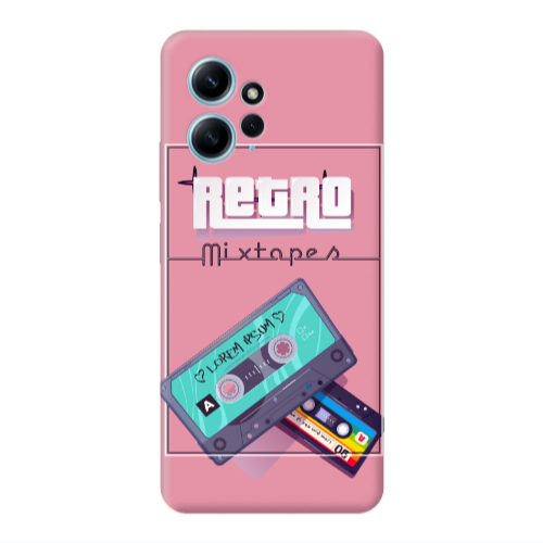 Xiaomi Redmi Note 12 4G Mixtapes Pink Colored Silicone TPU Θήκη