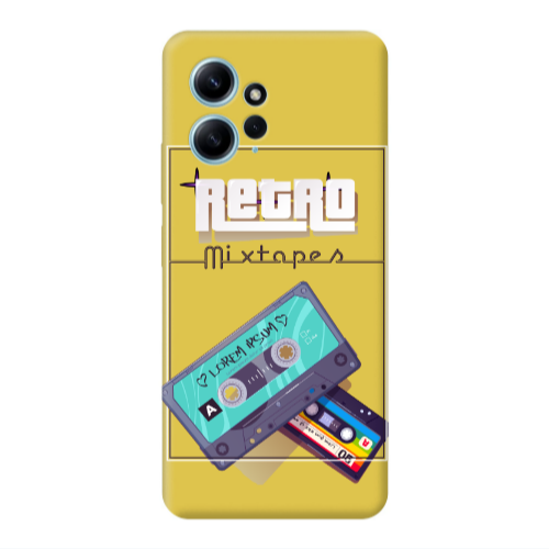 Xiaomi Redmi Note 12 4G Mixtapes Yellow Colored Silicone TPU Θήκη