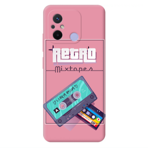 Xiaomi Redmi 12C Mixtapes Pink Colored Silicone TPU Θήκη