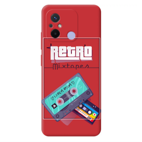 Xiaomi Redmi 12C Mixtapes Red Colored Silicone TPU Θήκη