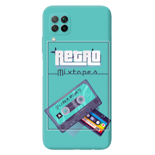Huawei P40 Lite Mixtapes Turquoise Colored Silicone TPU Θήκη