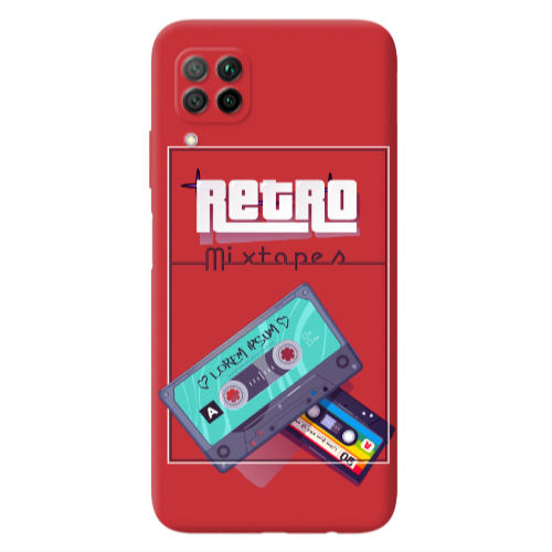 Huawei P40 Lite Mixtapes Red Colored Silicone TPU Θήκη