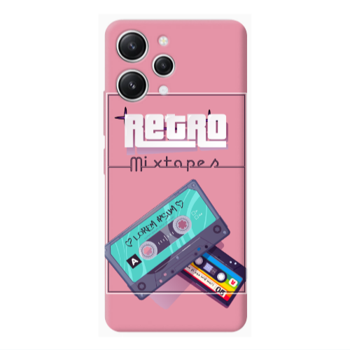Xiaomi Redmi 12 Mixtapes Pink Colored Silicone TPU Θήκη