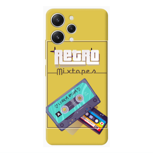 Xiaomi Redmi 12 Mixtapes Yellow Colored Silicone TPU Θήκη