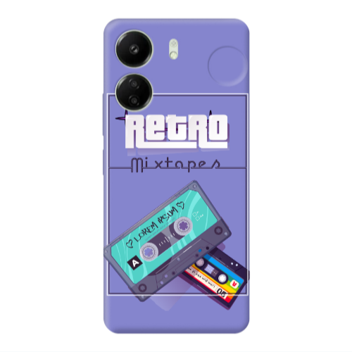Xiaomi Redmi 13C Mixtapes Purple Colored Silicone TPU Θήκη