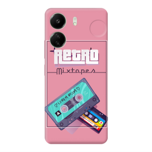 Xiaomi Redmi 13C Mixtapes Pink Colored Silicone TPU Θήκη