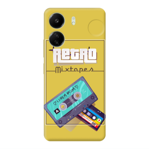 Xiaomi Redmi 13C Mixtapes Yellow Colored Silicone TPU Θήκη