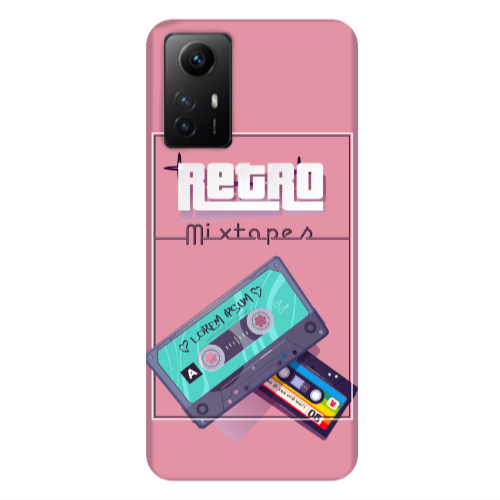 Xiaomi Redmi Note 12s Mixtapes Pink Colored Silicone TPU Θήκη