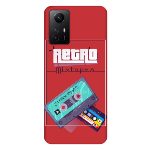 Xiaomi Redmi Note 12s Mixtapes Red Colored Silicone TPU Θήκη