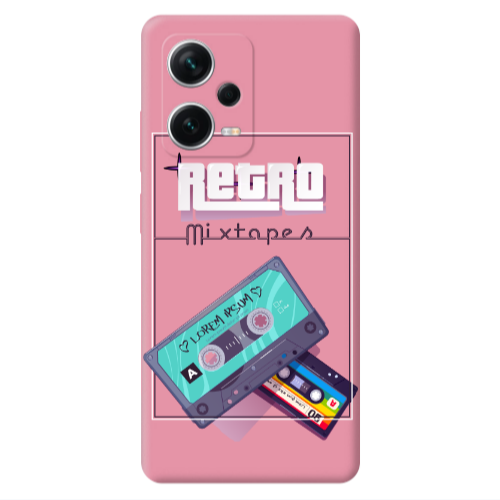 Xiaomi Poco X5 Mixtapes Pink Colored Silicone TPU Θήκη