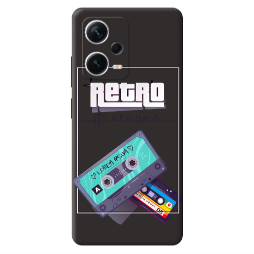 Xiaomi Poco X5 Mixtapes Black Colored Silicone TPU Θήκη