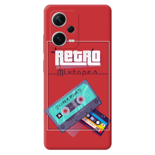 Xiaomi Poco X5 Mixtapes Red Colored Silicone TPU Θήκη