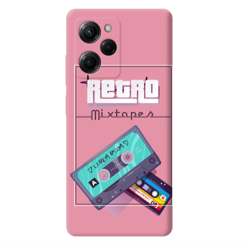 Xiaomi Poco X5 Pro Mixtapes Pink Colored Silicone TPU Θήκη