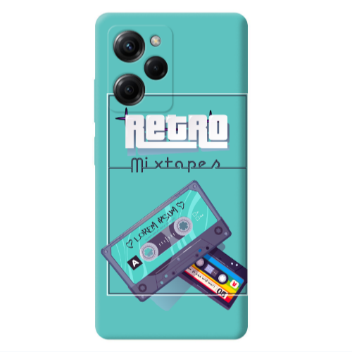Xiaomi Poco X5 Pro Mixtapes Turquoise Colored Silicone TPU Θήκη