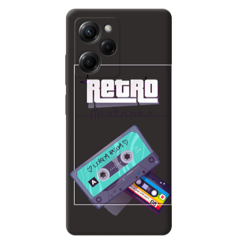 Xiaomi Poco X5 Pro Mixtapes Black Colored Silicone TPU Θήκη