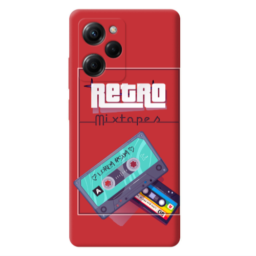Xiaomi Poco X5 Pro Mixtapes Red Colored Silicone TPU Θήκη