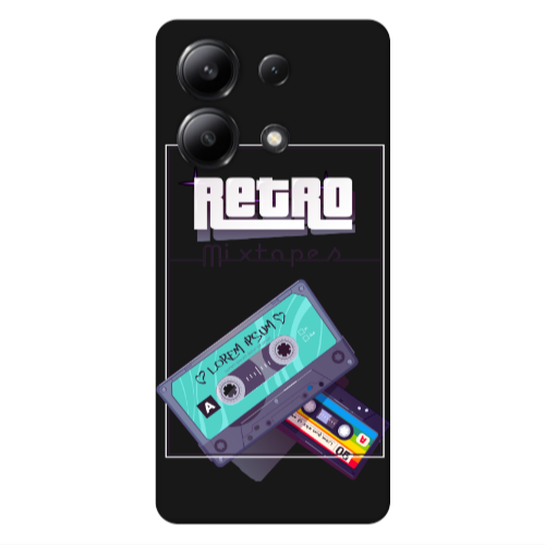 Xiaomi Redmi Note 13 4G Mixtapes Black Colored Silicone TPU Θήκη
