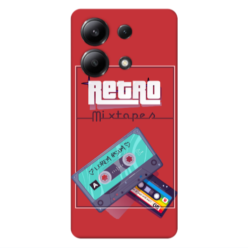 Xiaomi Redmi Note 13 4G Mixtapes Red Colored Silicone TPU Θήκη