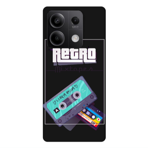 Xiaomi Redmi Note 13Pro 5G Mixtapes Black Colored Silicone TPU Θήκη