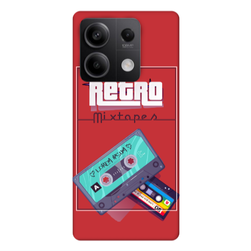 Xiaomi Redmi Note 13Pro 5G Mixtapes Red Colored Silicone TPU Θήκη