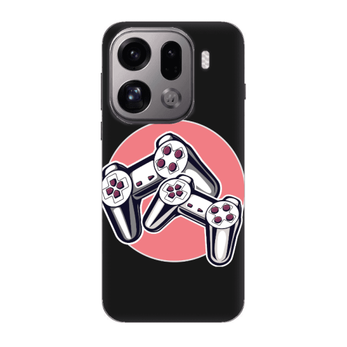 Oppo Find X9 Pro Retro Joysticks Black Colored Silicone TPU Θήκη