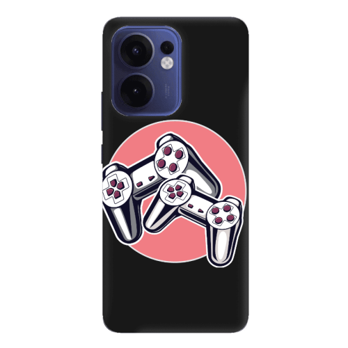 Oppo Reno 13 F Retro Joysticks Black Colored Silicone TPU Θήκη