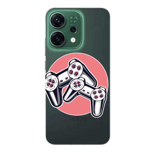 Oppo RENO 14 Retro Joysticks Transparent Silicone TPU Θήκη