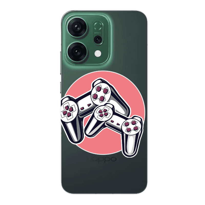 Oppo RENO 14 Retro Joysticks Transparent Silicone TPU Θήκη