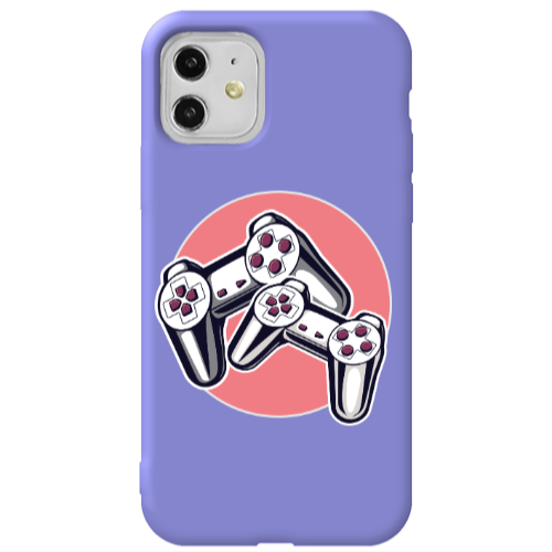 Apple iPhone 11  Retro Joysticks Purple Colored Silicone TPU Θήκη