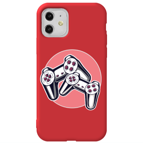 Apple iPhone 11  Retro Joysticks Red Colored Silicone TPU Θήκη