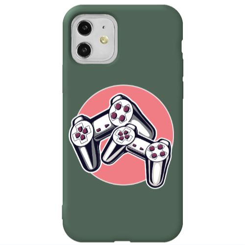 Apple iPhone 11  Retro Joysticks Dark Green Colored Silicone TPU Θήκη