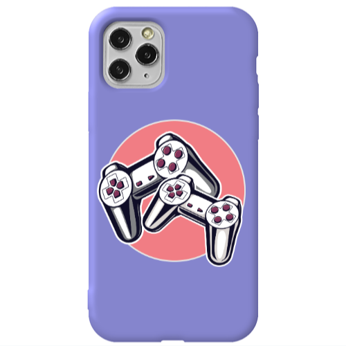 Apple iPhone 11 Pro Retro Joysticks Purple Colored Silicone TPU Θήκη