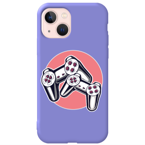 Apple iPhone 13 Retro Joysticks Purple Colored Silicone TPU Θήκη