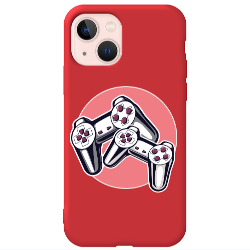 Apple iPhone 13 Retro Joysticks Red Colored Silicone TPU Θήκη