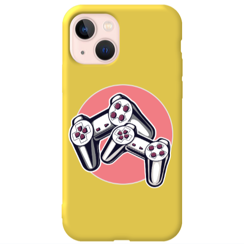 Apple iPhone 13 Retro Joysticks Yellow Colored Silicone TPU Θήκη