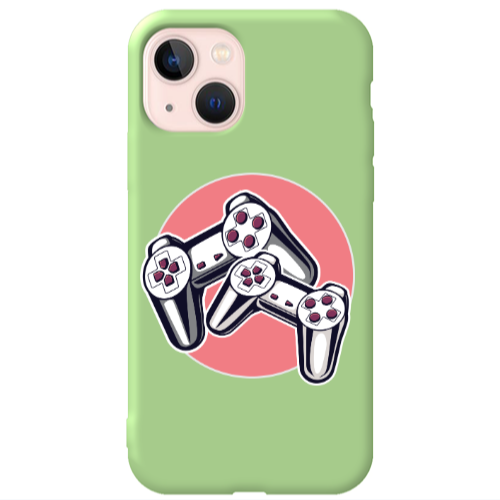 Apple iPhone 13 Retro Joysticks Light Green Colored Silicone TPU Θήκη