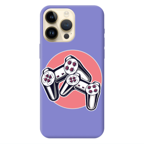 Apple iPhone 13 Pro Max Retro Joysticks Purple Colored Silicone TPU Θήκη