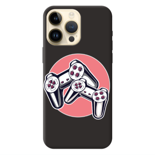 Apple iPhone 13 Pro Max Retro Joysticks Black Colored Silicone TPU Θήκη